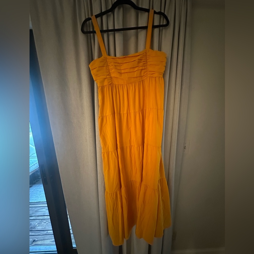 Yellow Sleeveless Tiered Dress